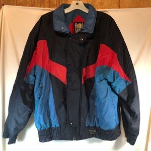 Hot Music Woman’s black/red/blue puffer jacket L